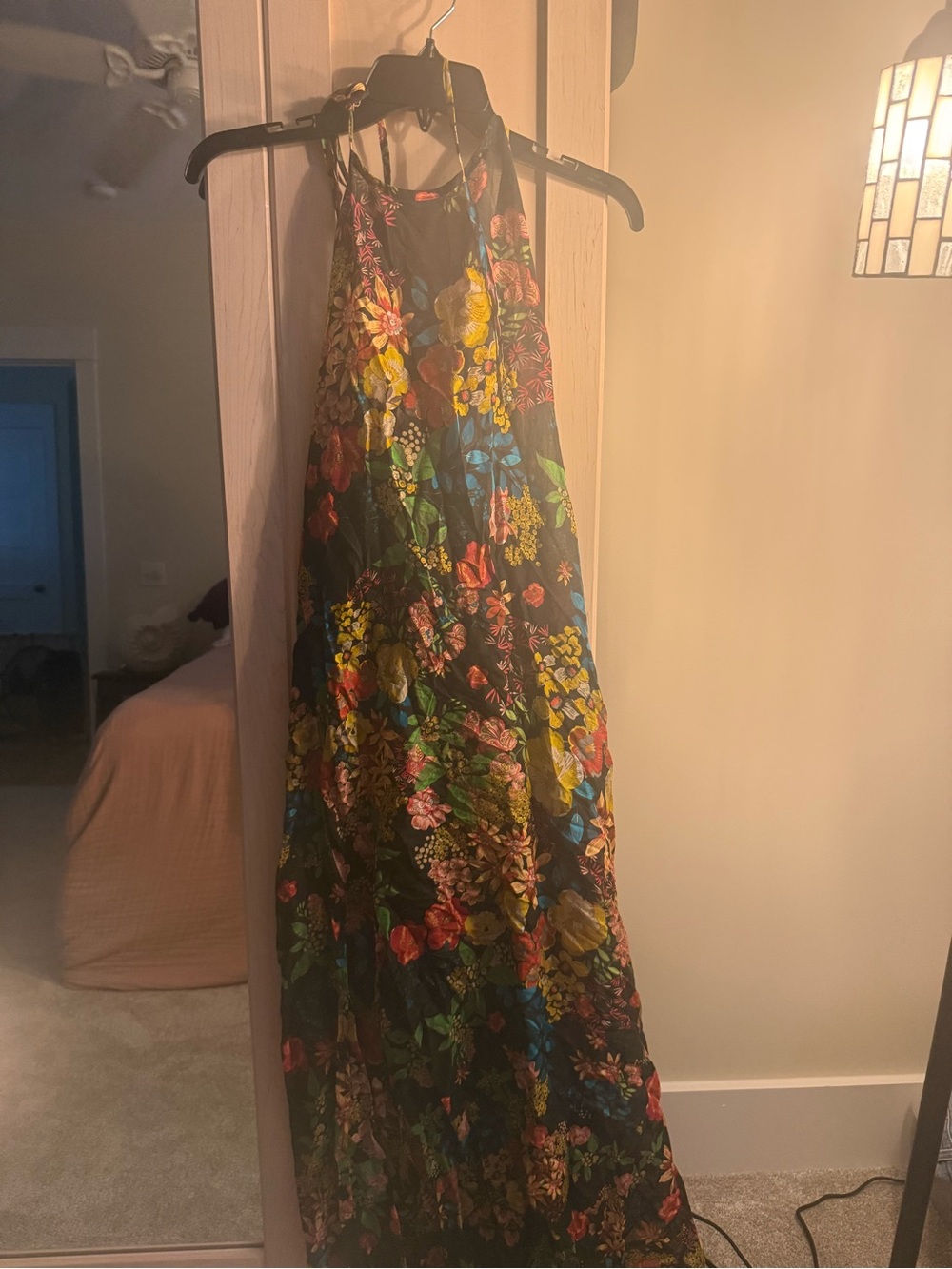 Johnny Was Black Floral Maxi Dress with Multi-Color Print